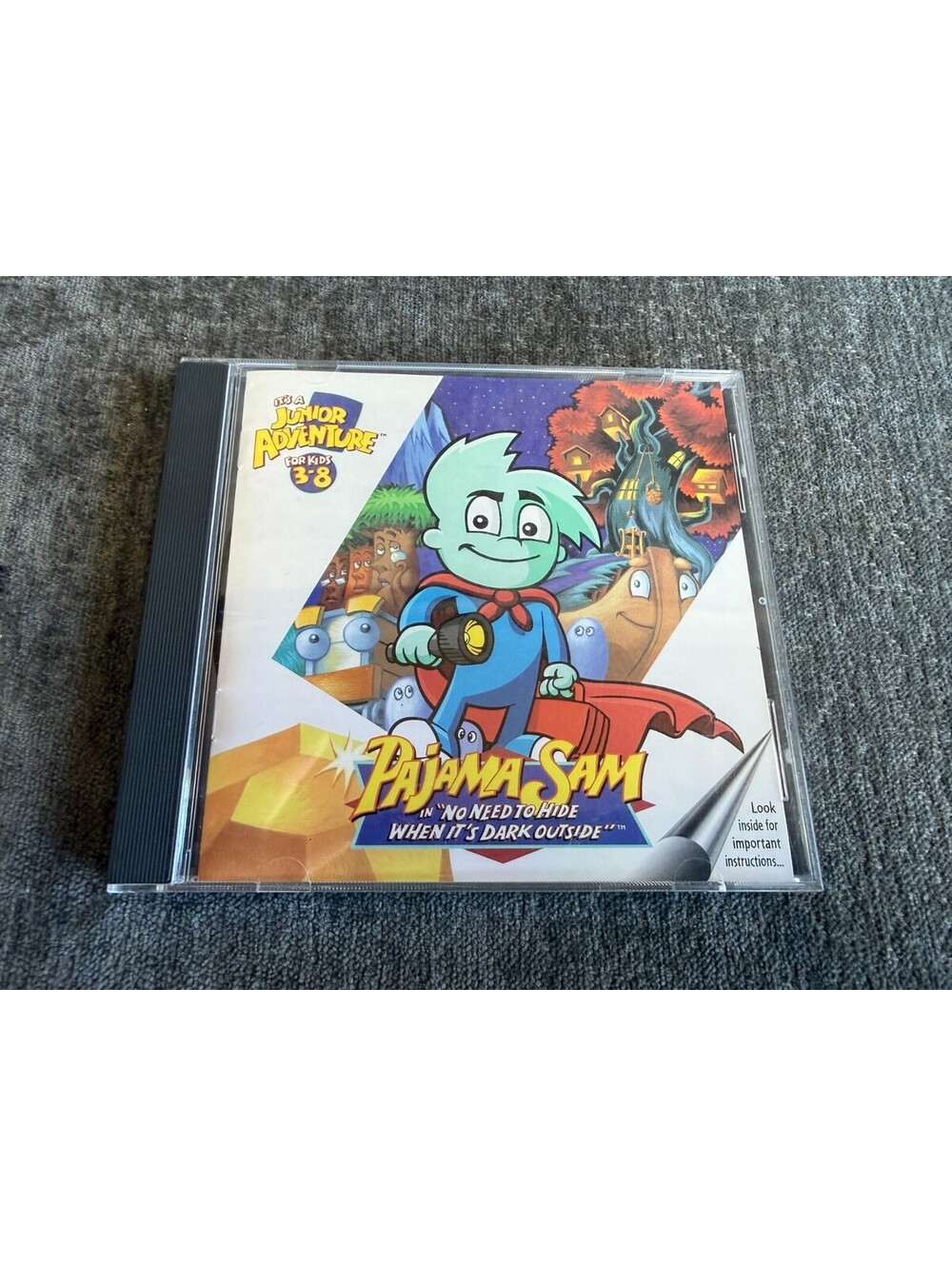 Pajama Sam CD ROM WIN/MAC Junior Adventure Ages 3-8 'No Need to Hide When It's